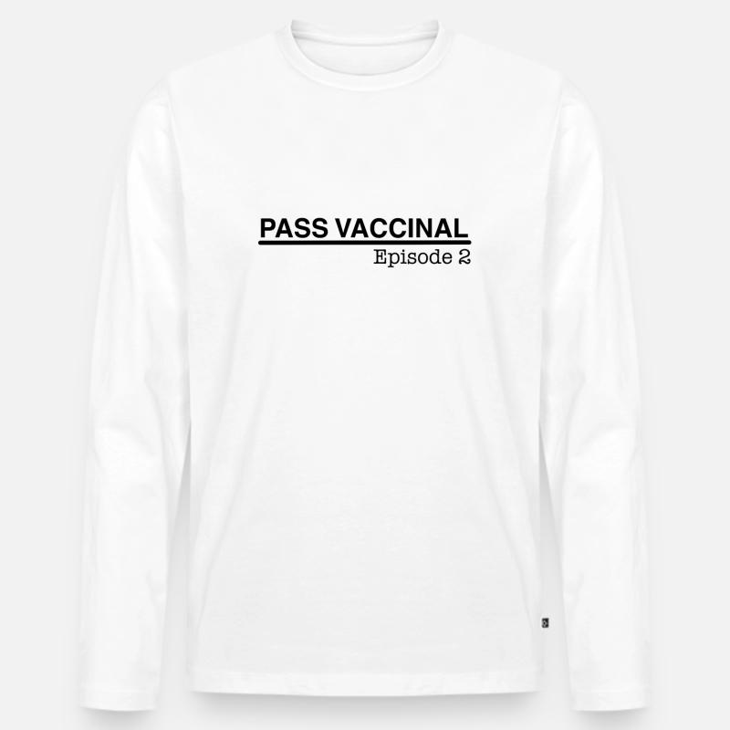 Impfpass - Episode 2 - Männer Premium Bio Langarmshirt - Weiß