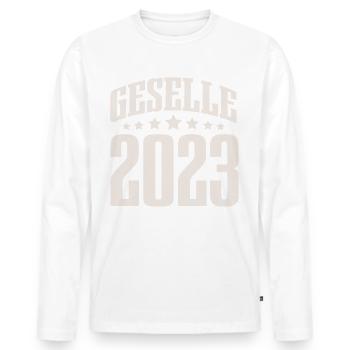 Geselle 2023 Gesellenprüfung - Männer Premium Bio Langarmshirt - Weiß - Vorne - Nico (187cm)