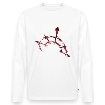 Red & Black Dark Star of Chaos - Men's Premium Organic Long Sleeve Shirt - white - Front - Nico (187cm)