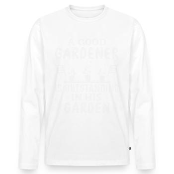 Hobby gardeners, fruit and vegetable gardeners - Men's Premium Organic Long Sleeve Shirt - white - Front - Nico (187cm)