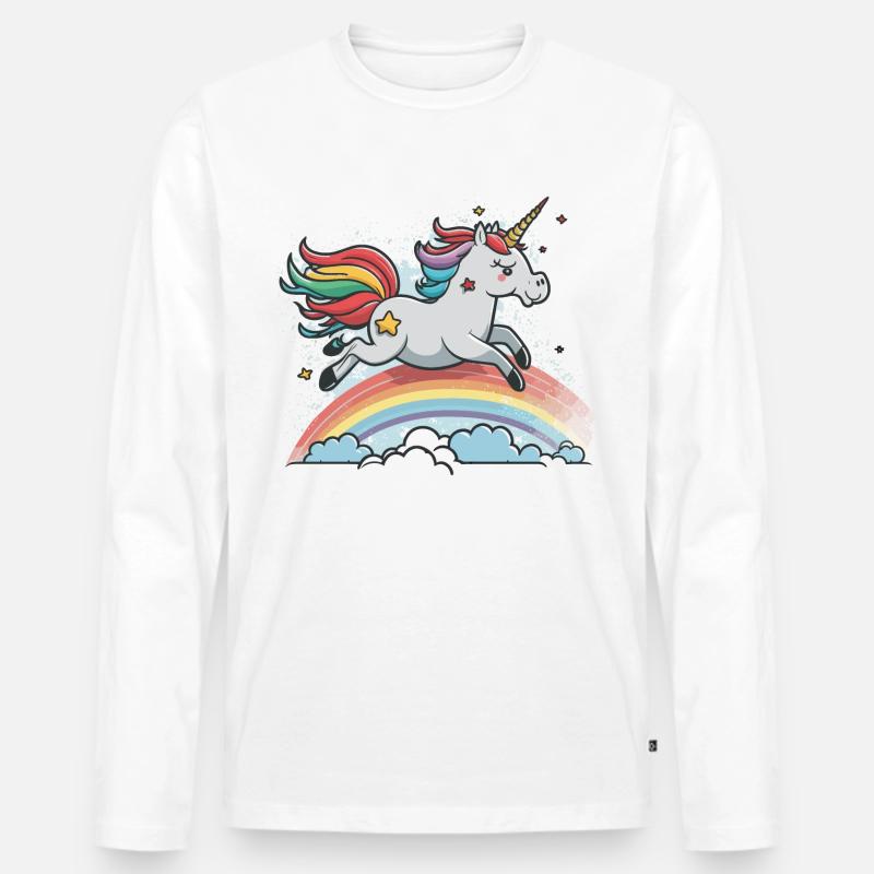Traumland-Abenteuer - Männer Premium Bio Langarmshirt - Weiß