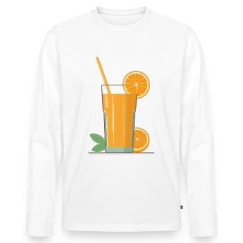 A glass of orange juice - Men's Premium Organic Long Sleeve Shirt - white - Front - Nico (187cm)