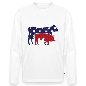 C’est ce que je fais, je fume de la viande et je sais des choses - T-shirt manches longues Premium bio Homme - blanc - Devant - Nico (187cm)