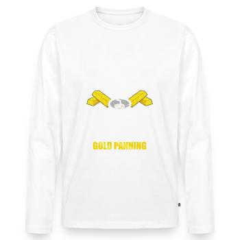 I thought of Gold Panning Gold Prospector - Men's Premium Organic Long Sleeve Shirt - white - Front - Nico (187cm)
