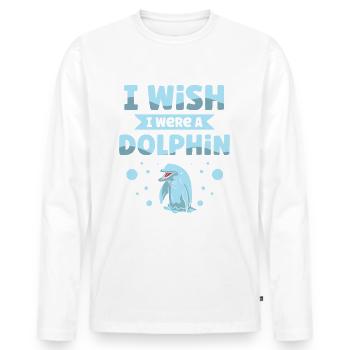 Ich Wünschte, Ich Wäre Ein - Männer Premium Bio Langarmshirt - Weiß - Vorne - Nico (187cm)