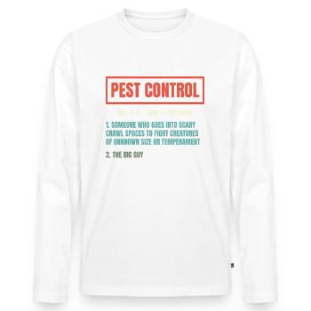 Schädlingsbekämpfungsexperte Bugs Exterminator - Männer Premium Bio Langarmshirt - Weiß - Vorne - Nico (187cm)