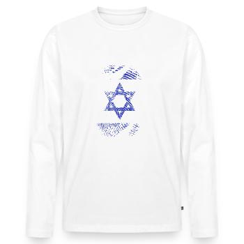 Israel Dna Jerusalem Hebräisch Wahrer Jude - Männer Premium Bio Langarmshirt - Weiß - Vorne - Nico (187cm)