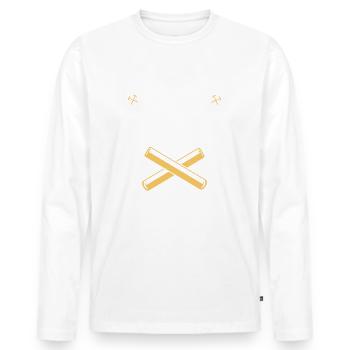 Make an appointment with a carpenter who - Men's Premium Organic Long Sleeve Shirt - white - Front - Nico (187cm)