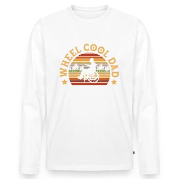 Wheel Cool Dad Paraplegiker Behinderung Vatertag - Männer Premium Bio Langarmshirt - Weiß - Vorne - Nico (187cm)
