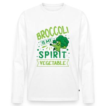 Brokkoli Ist Mein Geist Gemüse Vegetarisch Vegan - Männer Premium Bio Langarmshirt - Weiß - Vorne - Nico (187cm)