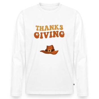 Erntedank-legende Türkei Dankbares Erntedankfest - Männer Premium Bio Langarmshirt - Weiß - Vorne - Nico (187cm)