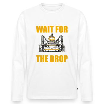 Wait for the Drop Amusement Park Roller Coaster - Men's Premium Organic Long Sleeve Shirt - white - Front - Nico (187cm)