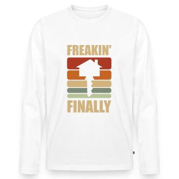 Freakin' Endlich Hauseigentümer Einweihungsparty - Männer Premium Bio Langarmshirt - Weiß - Vorne - Nico (187cm)