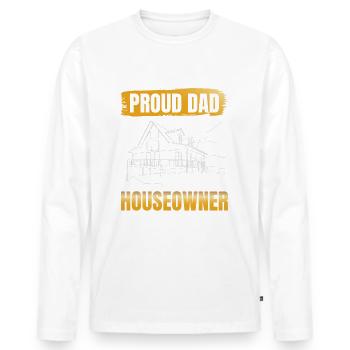 Fier père de la fête d’inauguration des - T-shirt manches longues Premium bio Homme - blanc - Devant - Nico (187cm)