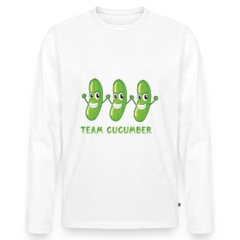 Team Gurke Vegetarisch Gemüse Gemüse Vegan - Männer Premium Bio Langarmshirt - Weiß - Vorne - Nico (187cm)