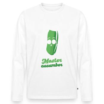 Master Cucumber Vegetarian Vegetables Vegetables Vegan - Men's Premium Organic Long Sleeve Shirt - white - Front - Nico (187cm)