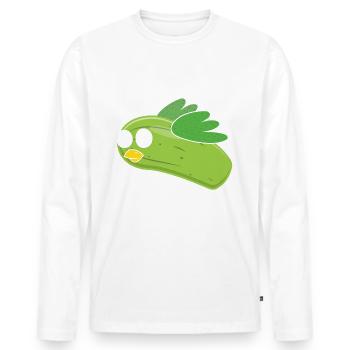 Concombre Oiseau Légumes végétariens Concombre végétalien - T-shirt manches longues Premium bio Homme - blanc - Devant - Nico (187cm)