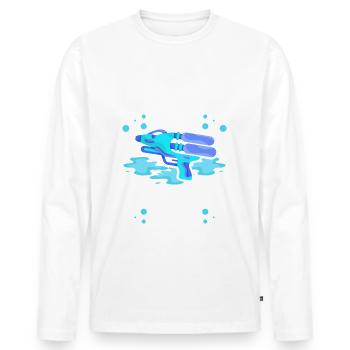 Je rêve d’utiliser un pistolet à eau contre un - T-shirt manches longues Premium bio Homme - blanc - Devant - Nico (187cm)
