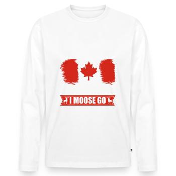 Le Canada appelle et je vais à l’orignal au Canada - T-shirt manches longues Premium bio Homme - blanc - Devant - Nico (187cm)
