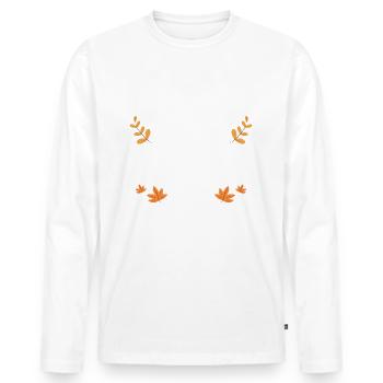 Gather here with a grateful heart - Men's Premium Organic Long Sleeve Shirt - white - Front - Nico (187cm)