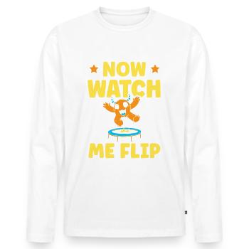 Now take a look at how I - Men's Premium Organic Long Sleeve Shirt - white - Front - Nico (187cm)