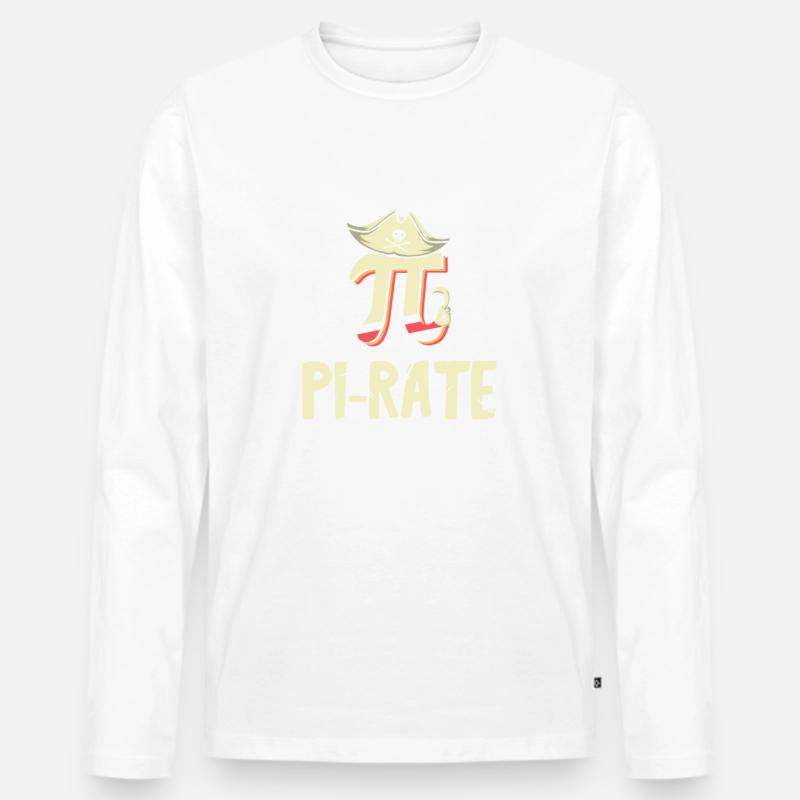 Piraten-mathematiker, Mathematikstudent, - Männer Premium Bio Langarmshirt - Weiß
