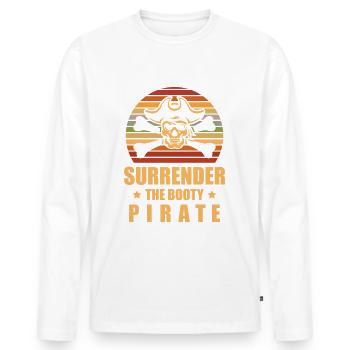 Remettez le butin Pirate Whisperer Caribbean - T-shirt manches longues Premium bio Homme - blanc - Devant - Nico (187cm)