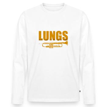 May the lungs be with you Trumpeter musician - Men's Premium Organic Long Sleeve Shirt - white - Front - Nico (187cm)