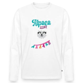 L’alpaga n’est pas un - T-shirt manches longues Premium bio Homme - blanc - Devant - Nico (187cm)
