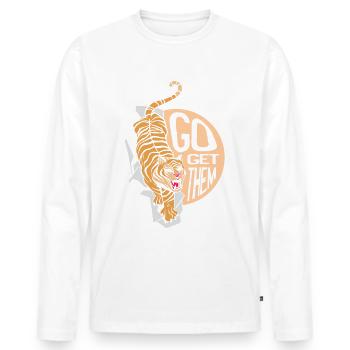 Get Tiger Whisperer Wildlife Zookeeping - Men's Premium Organic Long Sleeve Shirt - white - Front - Nico (187cm)