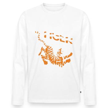 Tiger Whisperer safari Wildlife Animal Zookeeping - Men's Premium Organic Long Sleeve Shirt - white - Front - Nico (187cm)