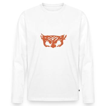 Strange is a side effect of Awesome Tiger - Men's Premium Organic Long Sleeve Shirt - white - Front - Nico (187cm)