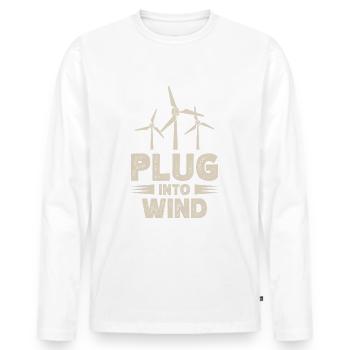 Plug In Wind Windmill Whisperer Erneuerbare - Männer Premium Bio Langarmshirt - Weiß - Vorne - Nico (187cm)