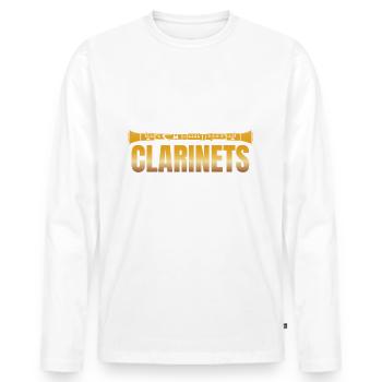 Fear The Clarinets Musician Clarinet Clarinetist - Men's Premium Organic Long Sleeve Shirt - white - Front - Nico (187cm)