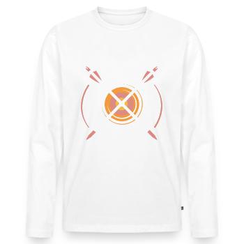 Archer Mom Bowmaster Archery Bow Arrow - Men's Premium Organic Long Sleeve Shirt - white - Front - Nico (187cm)
