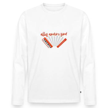 Steirische Ziehharmonika Harmonika Akkordeon - Männer Premium Bio Langarmshirt - Weiß - Vorne - Nico (187cm)