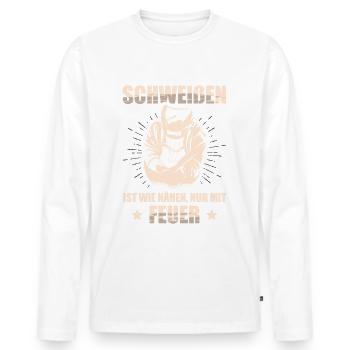 Schweißen Schweißgerät Metallbauer Wig Schweißer - Männer Premium Bio Langarmshirt - Weiß - Vorne - Nico (187cm)