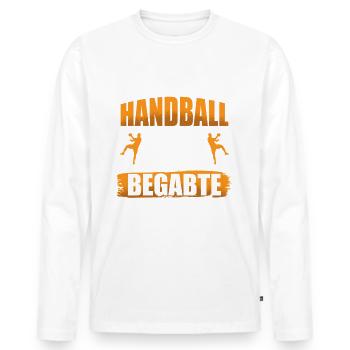 Handballspiel Handballerin Handball für einen - Männer Premium Bio Langarmshirt - Weiß - Vorne - Nico (187cm)