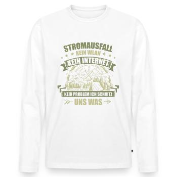 Survival Bushcrafting Natur Bushcraft für einen - Männer Premium Bio Langarmshirt - Weiß - Vorne - Nico (187cm)