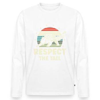 Respectez le - T-shirt manches longues Premium bio Homme - blanc - Devant - Nico (187cm)