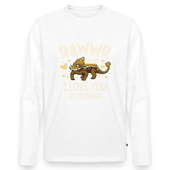 Ankylosaurus Dinosaure Dino Future - T-shirt manches longues Premium bio Homme - blanc - Devant - Nico (187cm)