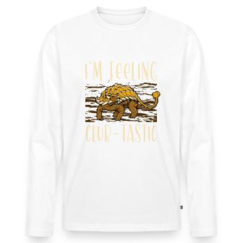 Je me sens Dinosaure Ankylosaurus Club-tastic - T-shirt manches longues Premium bio Homme - blanc - Devant - Nico (187cm)