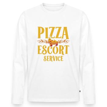 Pizza escort service Delivery rider Food delivery - Men's Premium Organic Long Sleeve Shirt - white - Front - Nico (187cm)