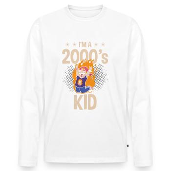 Ich Bin Ein 2000er Kid Decade 2000 Era Millenium - Männer Premium Bio Langarmshirt - Weiß - Vorne - Nico (187cm)