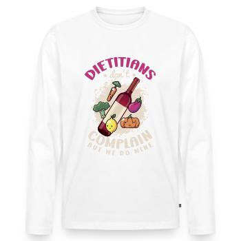 Dieters do not complain, but we - Men's Premium Organic Long Sleeve Shirt - white - Front - Nico (187cm)