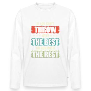 Leichtathletik Event Sport Diskutiere Wurflegende - Männer Premium Bio Langarmshirt - Weiß - Vorne - Nico (187cm)