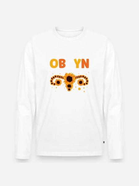 Geburtshilfe Bei Ihrem Gebärmutterhals - Männer Premium Bio Langarmshirt - Weiß
