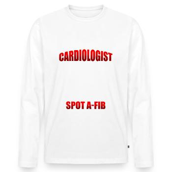 Sonographic Health Professional Ultrasound Hospital - Men's Premium Organic Long Sleeve Shirt - white - Front - Nico (187cm)