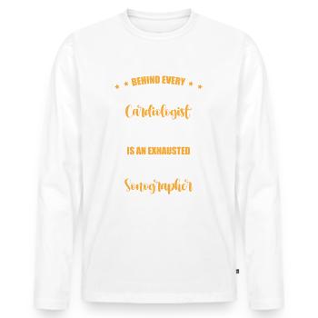 Sonographer Heilberuf Ultraschall Krankenhaus - Männer Premium Bio Langarmshirt - Weiß - Vorne - Nico (187cm)