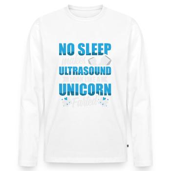 No sleep leaves ultrasound like a unicorn - Men's Premium Organic Long Sleeve Shirt - white - Front - Nico (187cm)